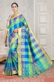 Wedding Wear Checkered Banarasi Art Silk Saree