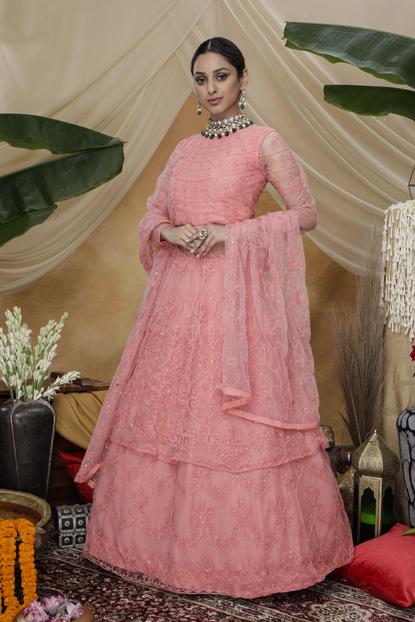 Delightful Net Anarkali Designer Gown With Net Dupatta