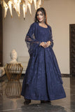Beautiful Semi Stitched Gown With Net Dupatta For Women