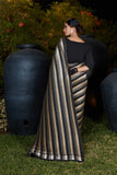 Designer Bollywood Style Striped Printed Silk Saree