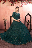 Beautiful Long Gown For Party Wear With Embroidery And Sequence Work