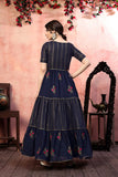 Floral Printed With Amazing Embroidery Work on Neck Long Gown For Women