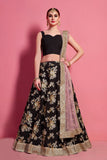 Beautiful Black Colored Lehenga Choli With Dupatta