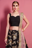 Beautiful Black Colored Lehenga Choli With Dupatta