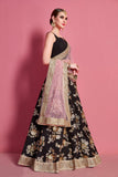 Beautiful Black Colored Lehenga Choli With Dupatta