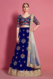 Blue Colored Designer Embroidery Lehenga Choli With Dupatta