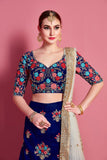 Blue Colored Designer Embroidery Lehenga Choli With Dupatta