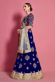 Blue Colored Designer Embroidery Lehenga Choli With Dupatta