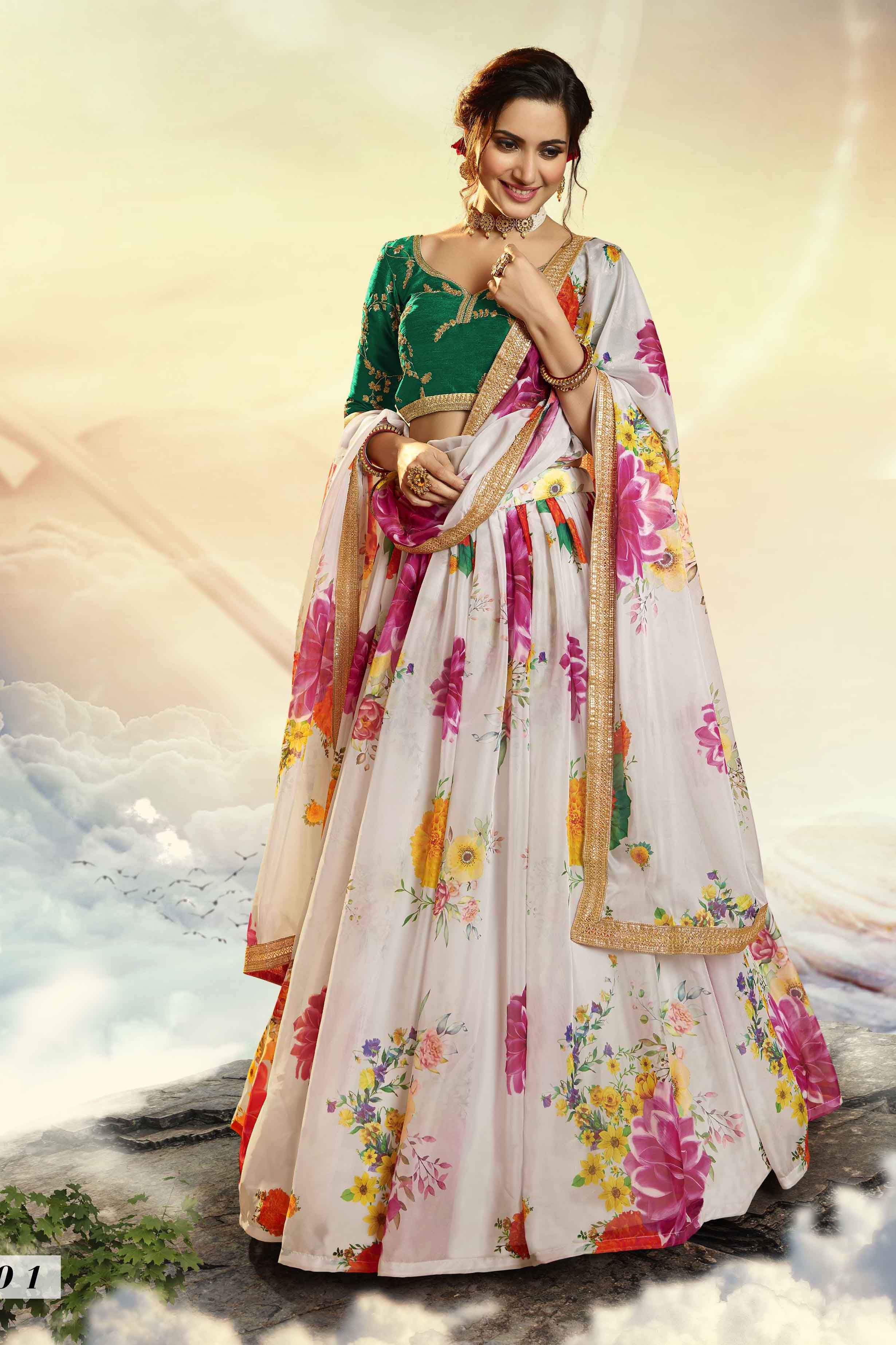 Printed Pure Organza Lehenga With Designer Choli With Dupatta For Party Wear
