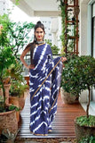 Party Wear Cotton Hand Printed Jacquard Border saree