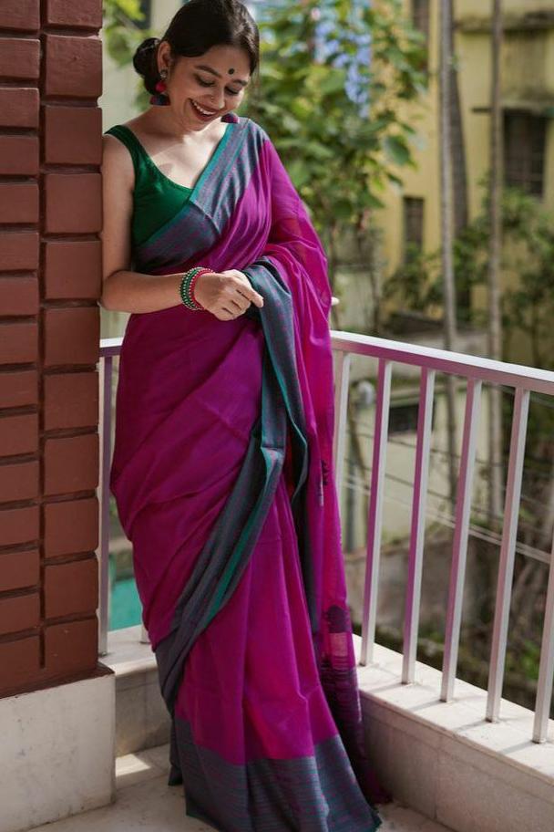 Gorgeous Linen Cotton Digital Printed Saree For Casual Wear