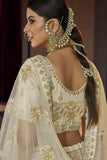 Off White Heavy Sequence And Zari Work Lehenga Choli With Dupatta