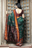 Dark Green  Printed Patola  Silk Saree