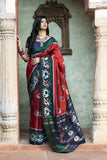 Elegant Printed Patola Silk Saree Having Attractive Sense