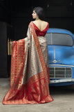 Red Hand Woven Banarasi Silk Saree