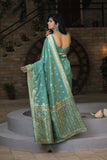 Sea Blue Traditional Woven Banarasi Silk Saree