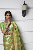 Self Design  Banarasi Silk Green Saree