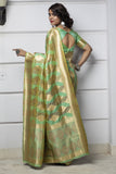 Self Design  Banarasi Silk Green Saree