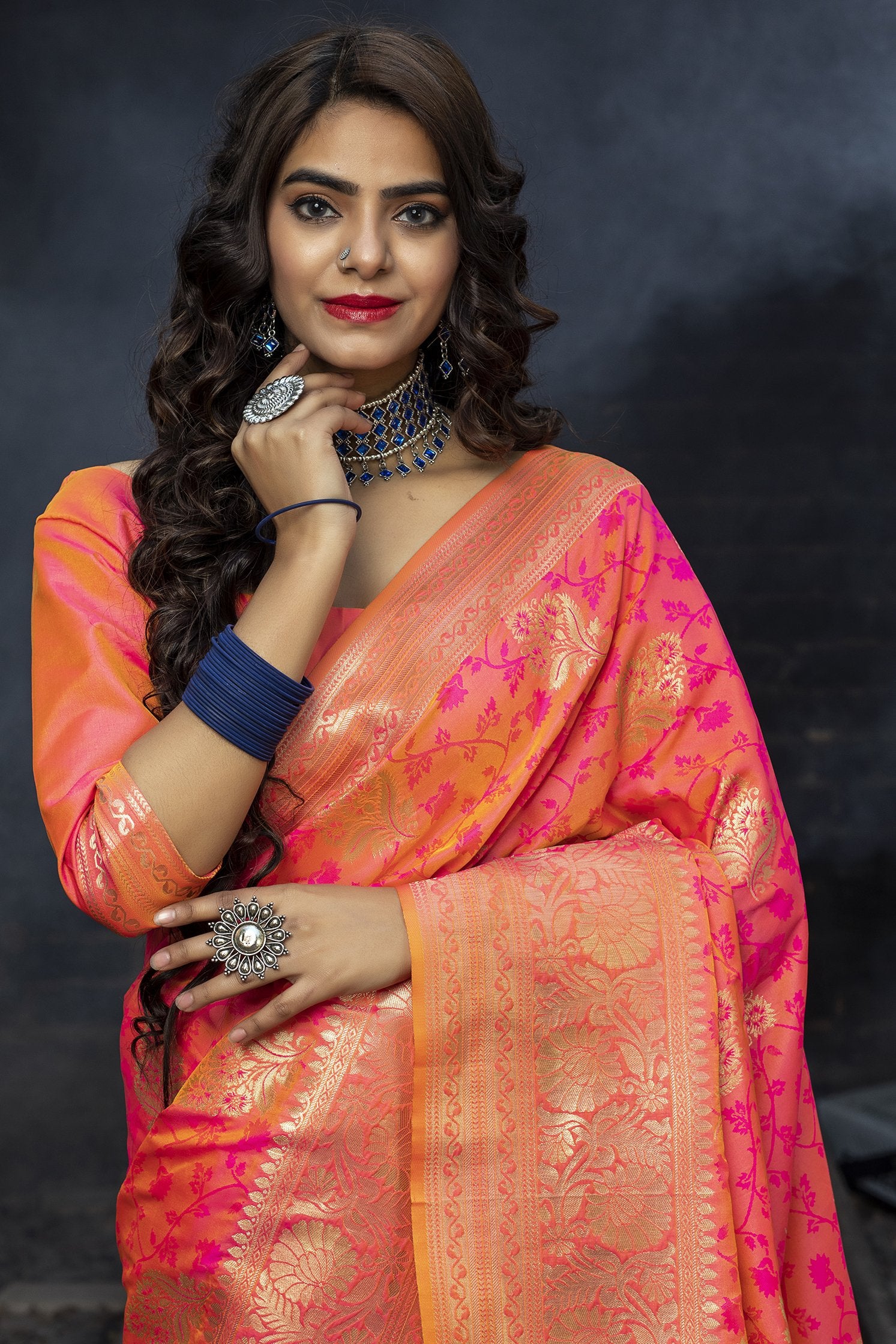Party Wear Banarasi Silk Handloom Woven Saree