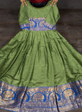 Olive Green Jequard Work Full Gown