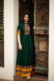 Greeen Colour Jequard Work Full Gown