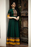 Greeen Colour Jequard Work Full Gown