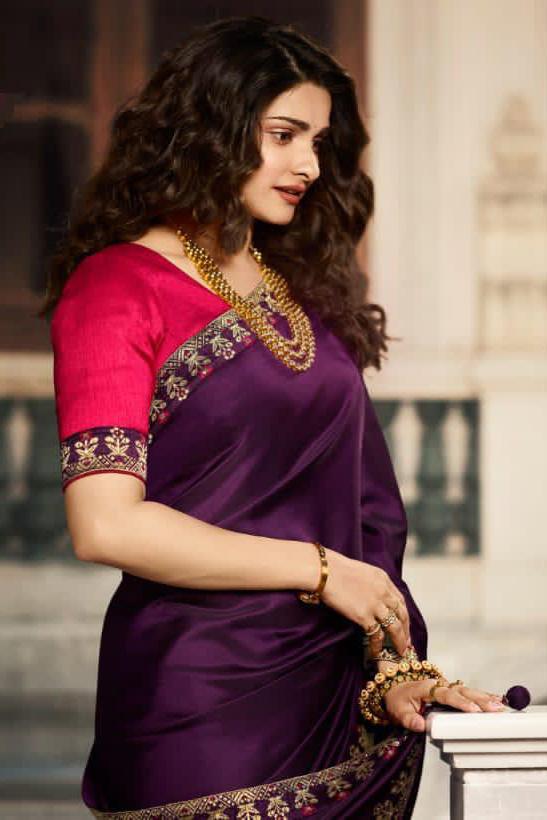 Wine Colored Banarasi Silk Saree for An Elegant Look