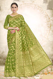 Party Wear Green Color Art Silk Saree