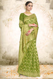 Party Wear Green Color Art Silk Saree