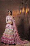 Fancy Peach Colored Lehenga Choli With Resham & Zari Gota Work