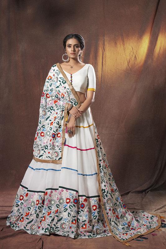 Buy Cream off White Thread Work Lehenga Choli Sequins and Embroidery Work  Lehenga Choli for Wedding Party Wear Bollywood Dress Georgette Lehenga  Online in India - Etsy