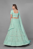 Sea Green Dori, Zari & Zarkan Work Lehenga Choli With Dupatta