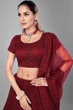 Red Bridal Wear Designer Lehenga Choli With Dupatta Having Dori & Zarkan Work