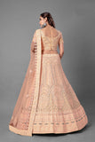 Peach Color Authentic Lehenga Choli With Dupatta For Bridal Wear