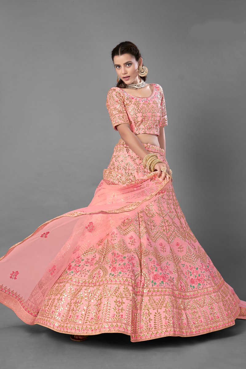 Multi Color Banarasi Silk Fabric Wedding Wear Jacquard Work Lehenga Ch in  2024 | Lehenga choli, Designer bridal lehenga, Silk lehenga