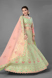 Light Green Colored Designer Heavy Zarkan Work Lehenga Choli