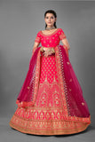 Pink Bridal Weal Heavy Designer Lehenga Choli With Thread & Dori Work