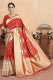 Golden Border Woven Work Art Silk Saree