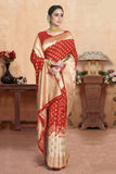 Golden Border Woven Work Art Silk Saree