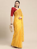 Mulberry Silk Red And Yellow Saree