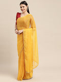 Mulberry Silk Red And Yellow Saree