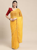 Mulberry Silk Red And Yellow Saree