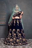 Royal Blue Heavy  Zari And Sequence  Wedding Designer Lehenga Choli With Dupatta