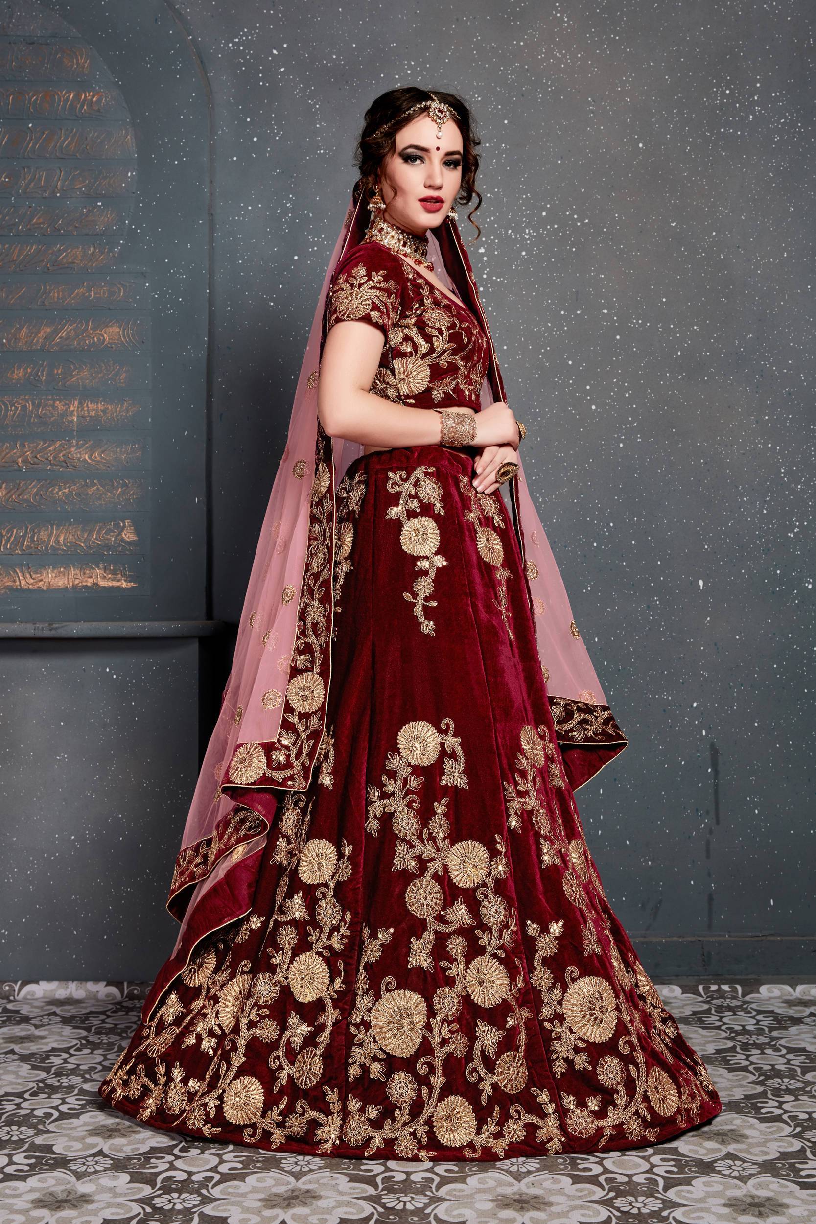 ❣️Buy Maroon Lehenga Choli Online For Women In India. | Bridal outfits,  Lehnga designs, Lehenga choli online