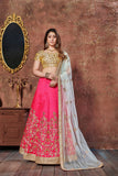 Yellow And Pink Lehenga Choli For Party & wedding Wear Designer Lehenga Choli