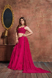 Party Wear Pink Sequence Embroidery Beautiful Designer Georgette Lehenga Choli