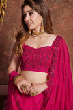 Party Wear Pink Sequence Embroidery Beautiful Designer Georgette Lehenga Choli