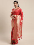 Red Colour Soft Weaving Work Saree