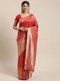 Red Colour Soft Weaving Work Saree