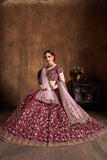 Maroon Wedding Wear Designer Lehenga Choli With Thread And Embroidery Work